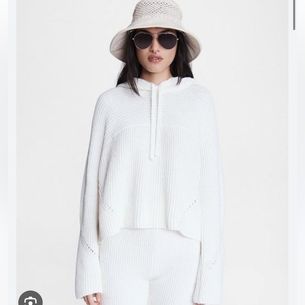Rag & Bone White Sunny Cotton Hoodie
